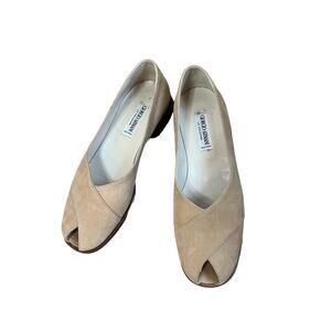 Giorgio Armani Peep Toe Tan Sandal Shoes Sz 36.5
